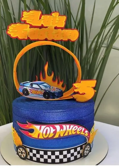 Topo de Bolo Hotwheels