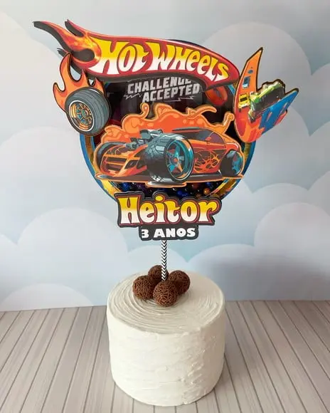 Topo de Bolo Hotwheels