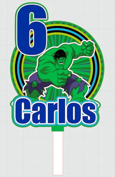 Topo de Bolo Hulk