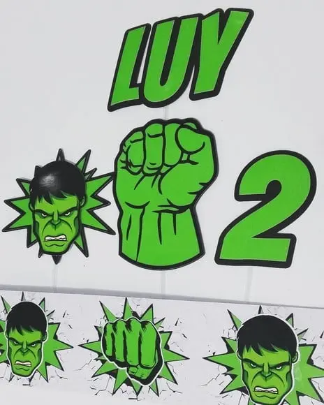 Topo de Bolo Hulk