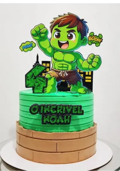 Topo de Bolo Hulk