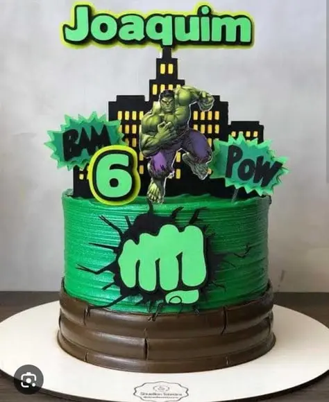 Topo de Bolo Hulk