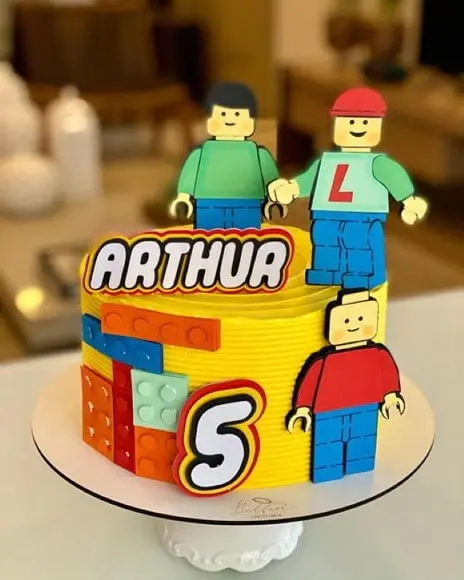 Topo de Bolo Lego