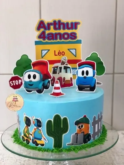 Topo de Bolo Leo o Caminhao