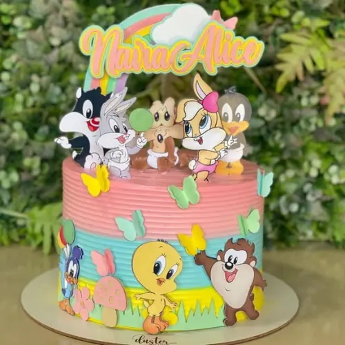 Topo de Bolo Looney Tunes