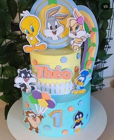 Topo de Bolo Looney Tunes
