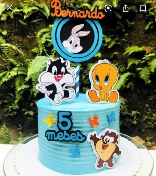 Topo de Bolo Looney Tunes