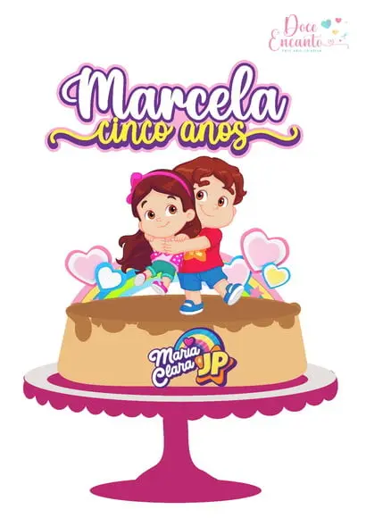Topo de Bolo Maria Clara e Jp