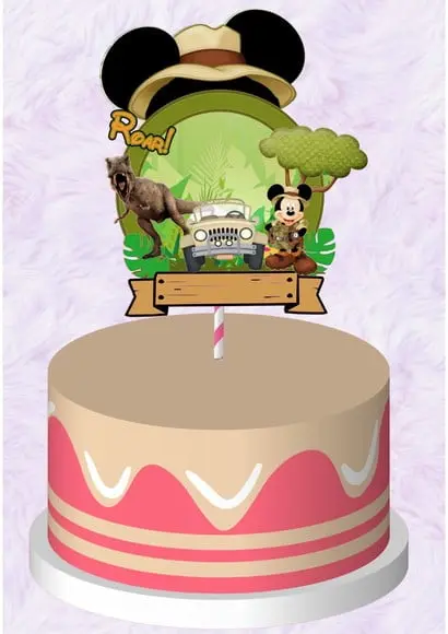 Topo de Bolo Mickey Safari