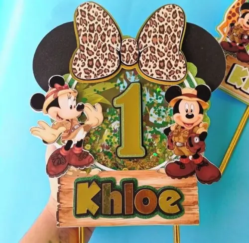 Topo de Bolo Mickey Safari