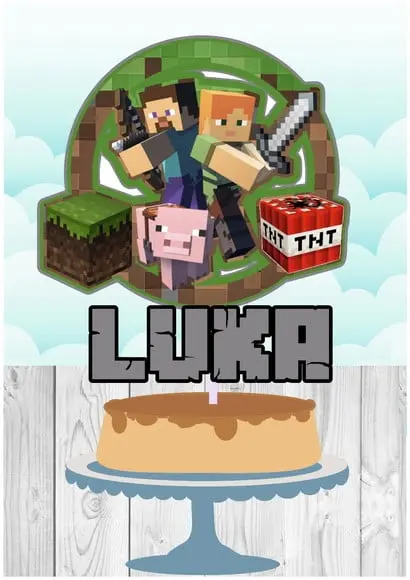 Topo de Bolo Minecraft