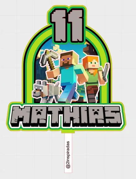 Topo de Bolo Minecraft
