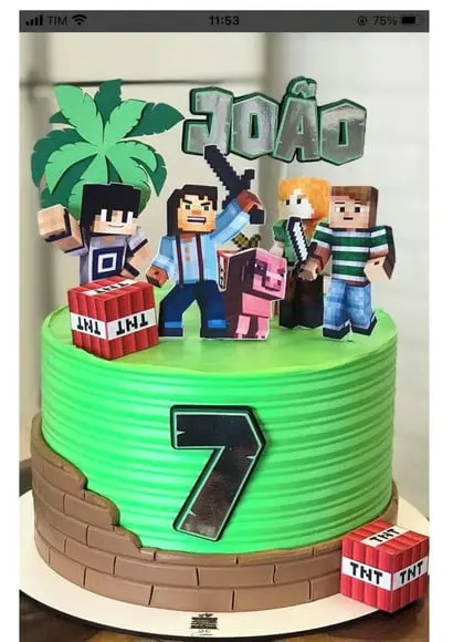 Topo de Bolo Minecraft