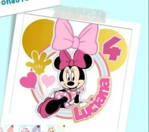 Topo de Bolo Minnie