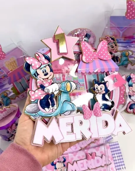 Topo de Bolo Minnie