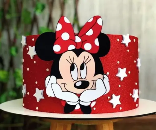 Topo de Bolo Minnie