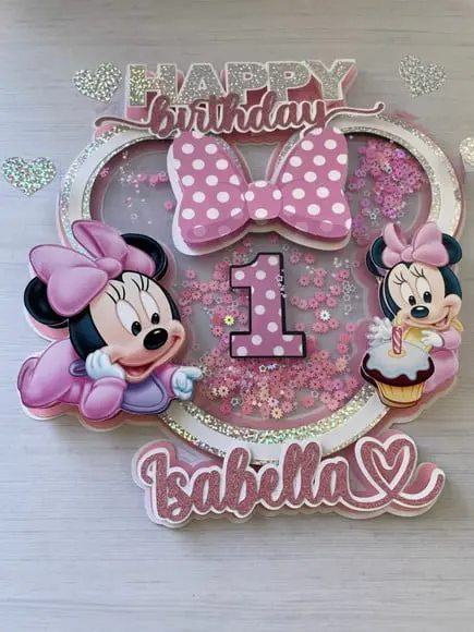 Topo de Bolo Minnie