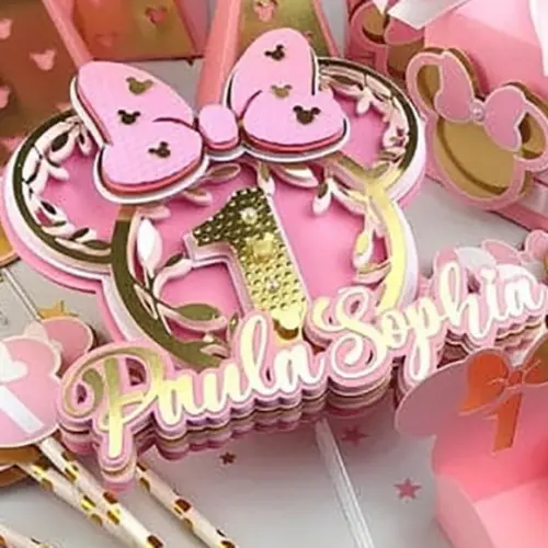 Topo de Bolo Minnie