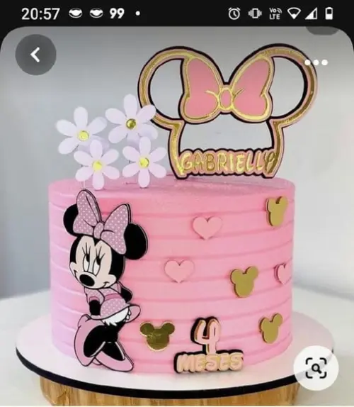 Topo de Bolo Minnie