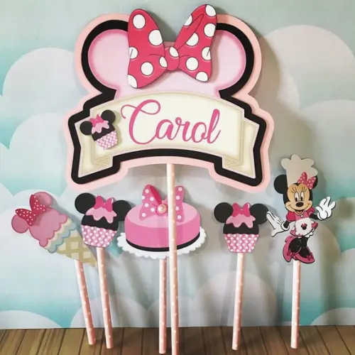 Topo de Bolo Minnie