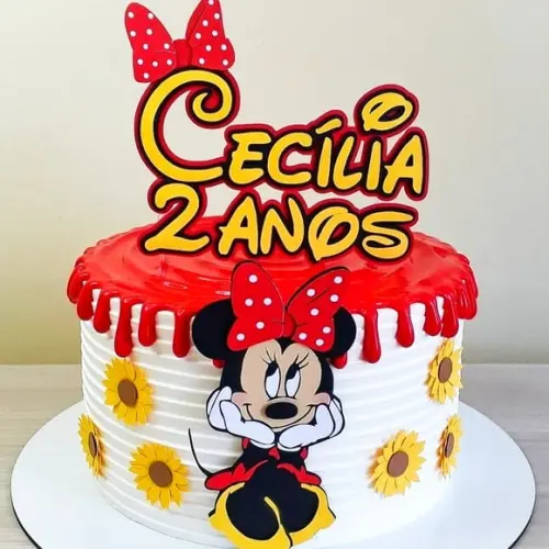 Topo de Bolo Minnie