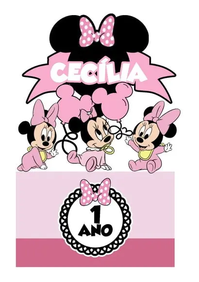 Topo de Bolo Minnie