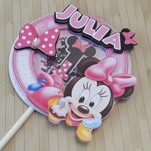 Topo de Bolo Minnie