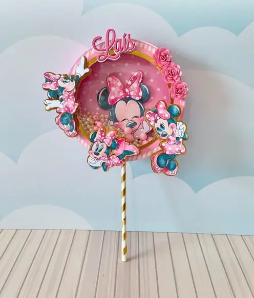 Topo de Bolo Minnie