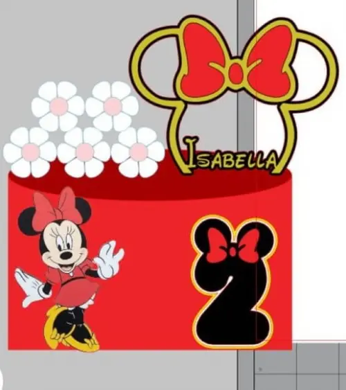 Topo de Bolo Minnie