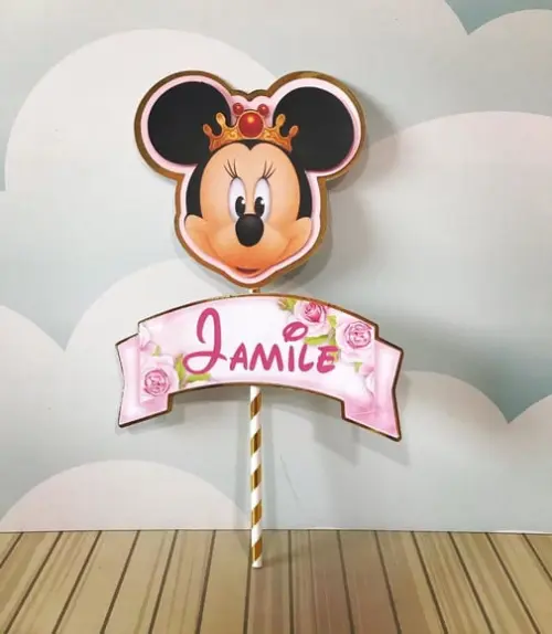 Topo de Bolo Minnie