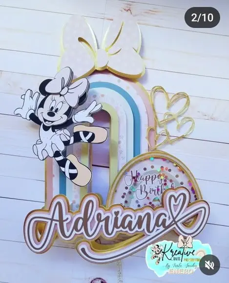Topo de Bolo Minnie Bailarina