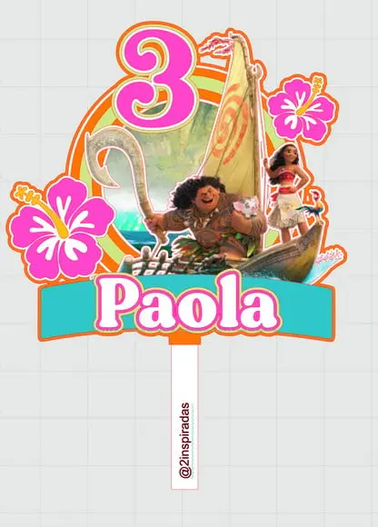 Topo de Bolo Moana