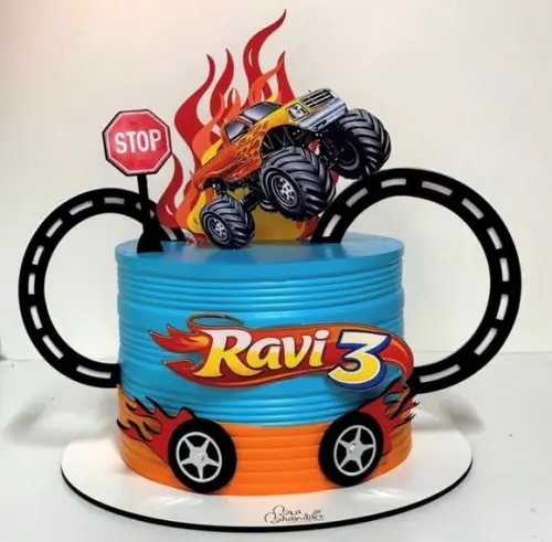 Topo de Bolo Monster Truck
