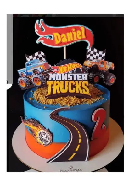 Topo de Bolo Monster Truck