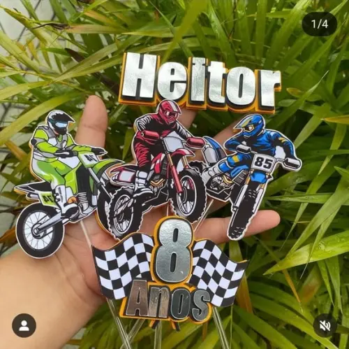 Topo de Bolo Moto