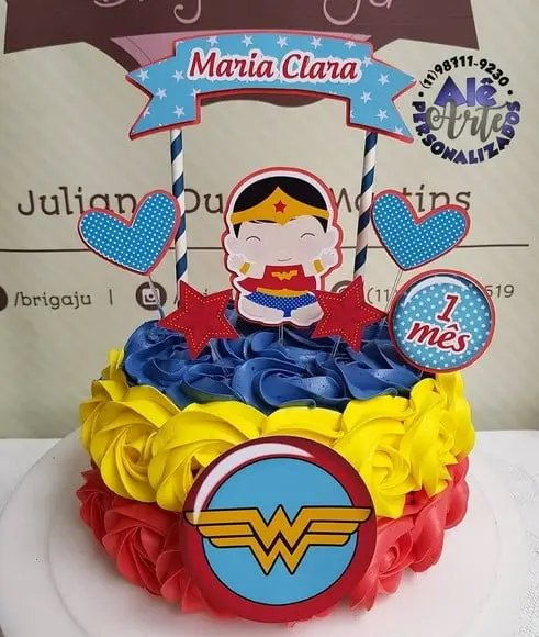 Topo de Bolo Mulher Maravilha