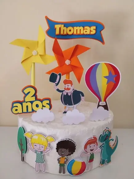 Topo de Bolo Mundo Bita