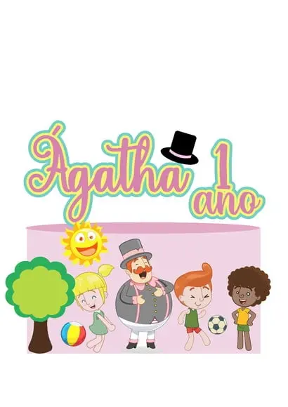 Topo de Bolo Mundo Bita
