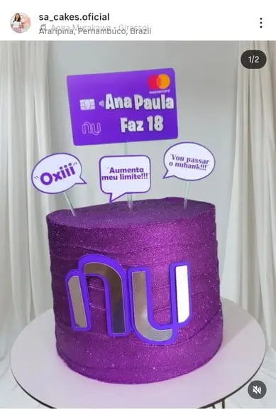 Topo de Bolo Nubank