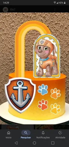 Topo de Bolo Patrulha Canina