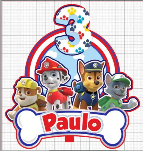 Topo de Bolo Patrulha Canina