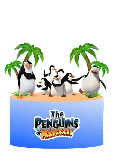Topo de Bolo Pinguins de Madagascar