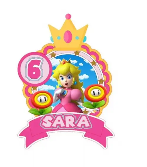 Topo de Bolo Princesa Peach