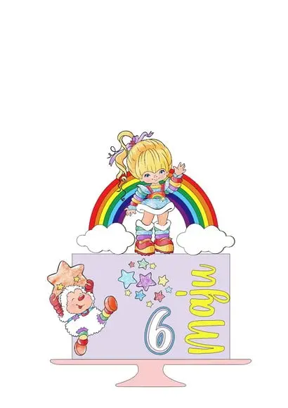 Topo de Bolo Rainbow Brite