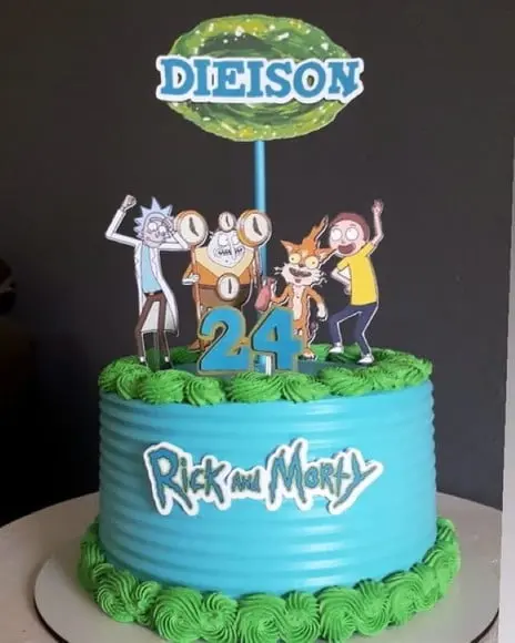 Topo de Bolo Rick And Morty