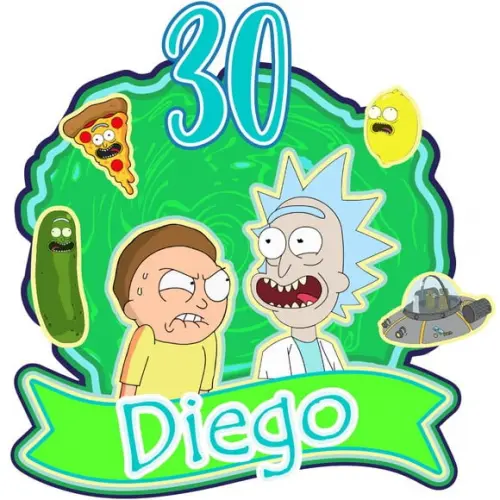 Topo de Bolo Rick And Morty