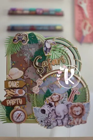 Topo de Bolo Safari