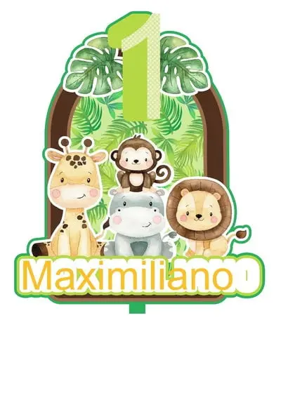Topo de Bolo Safari