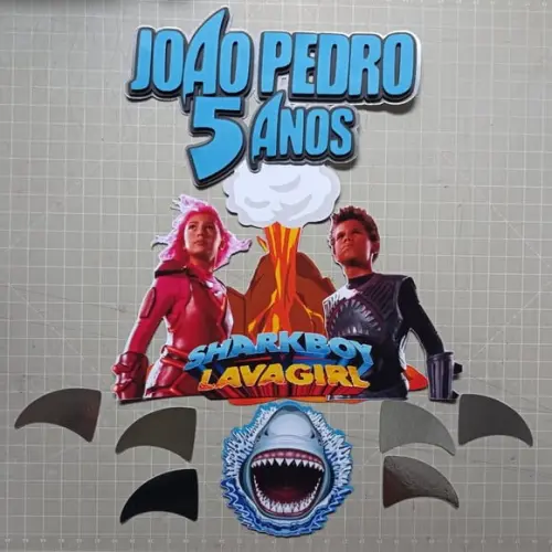 Topo de Bolo Shark Boy