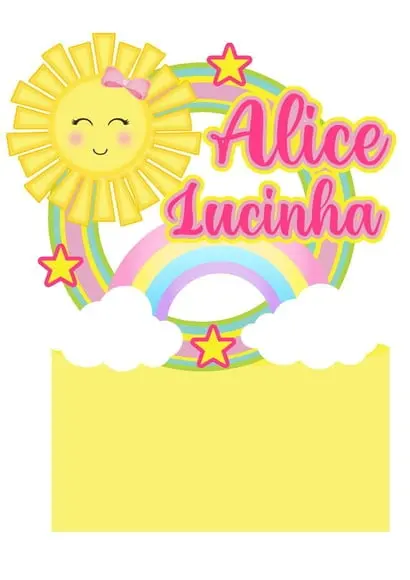 Topo de Bolo Sol Cute